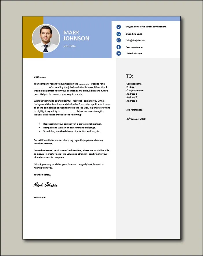 41700 formatting cover letter