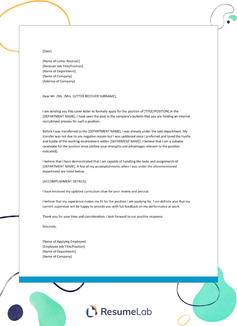 41705 formatting cover letter