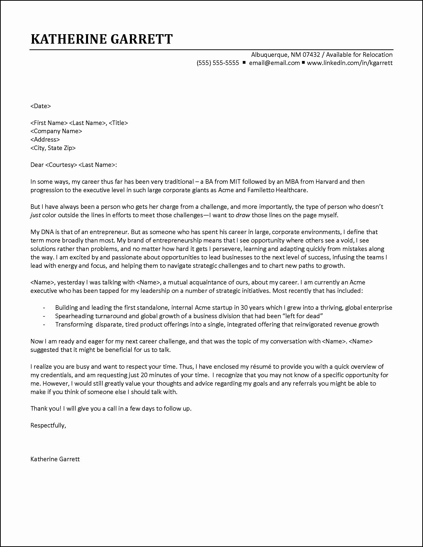 41708 executive cover letter achievements