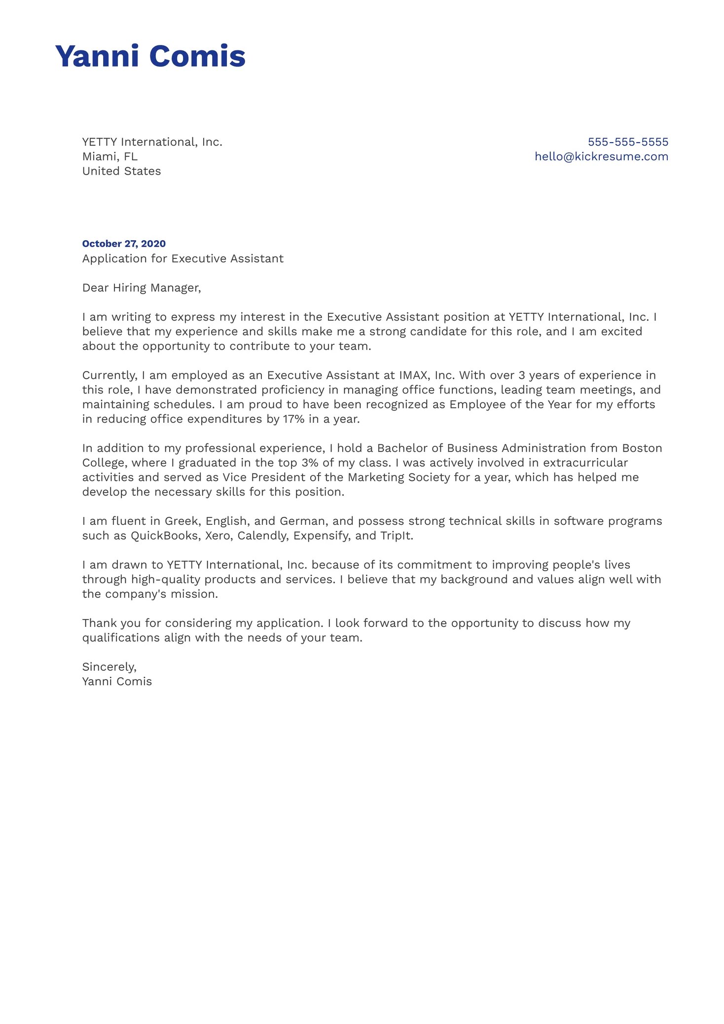 41708 executive cover letter skills