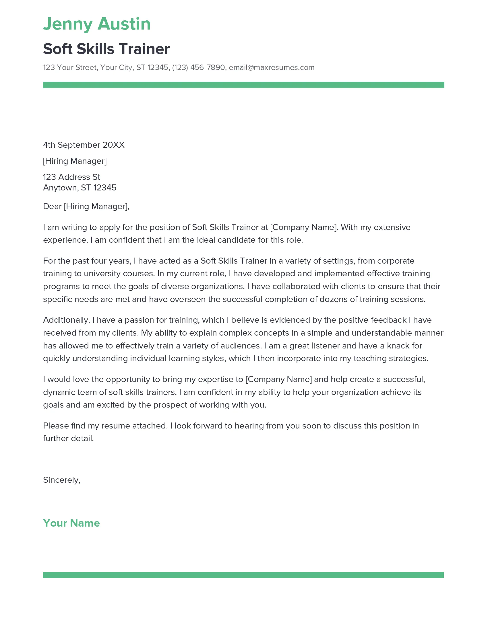 41712 skills cover letter formatting