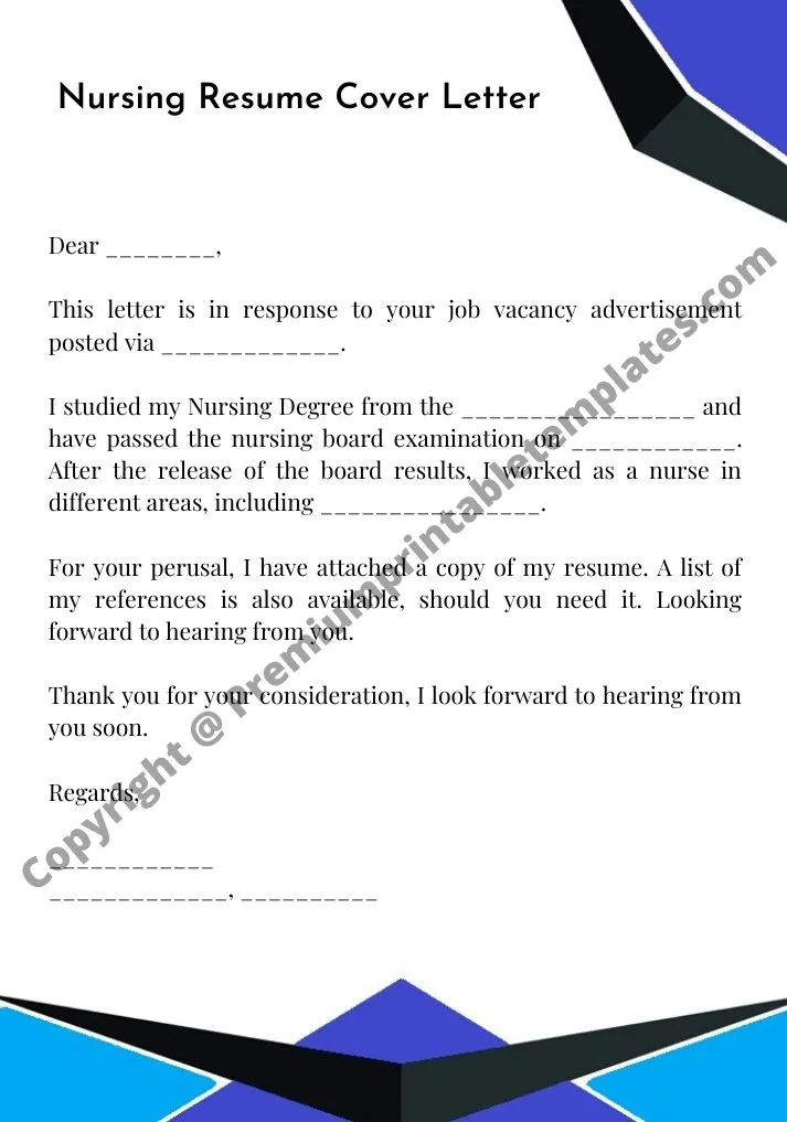 41716 nursing cover letter formatting