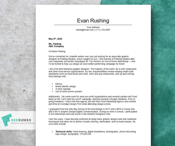 41720 cover letter importance