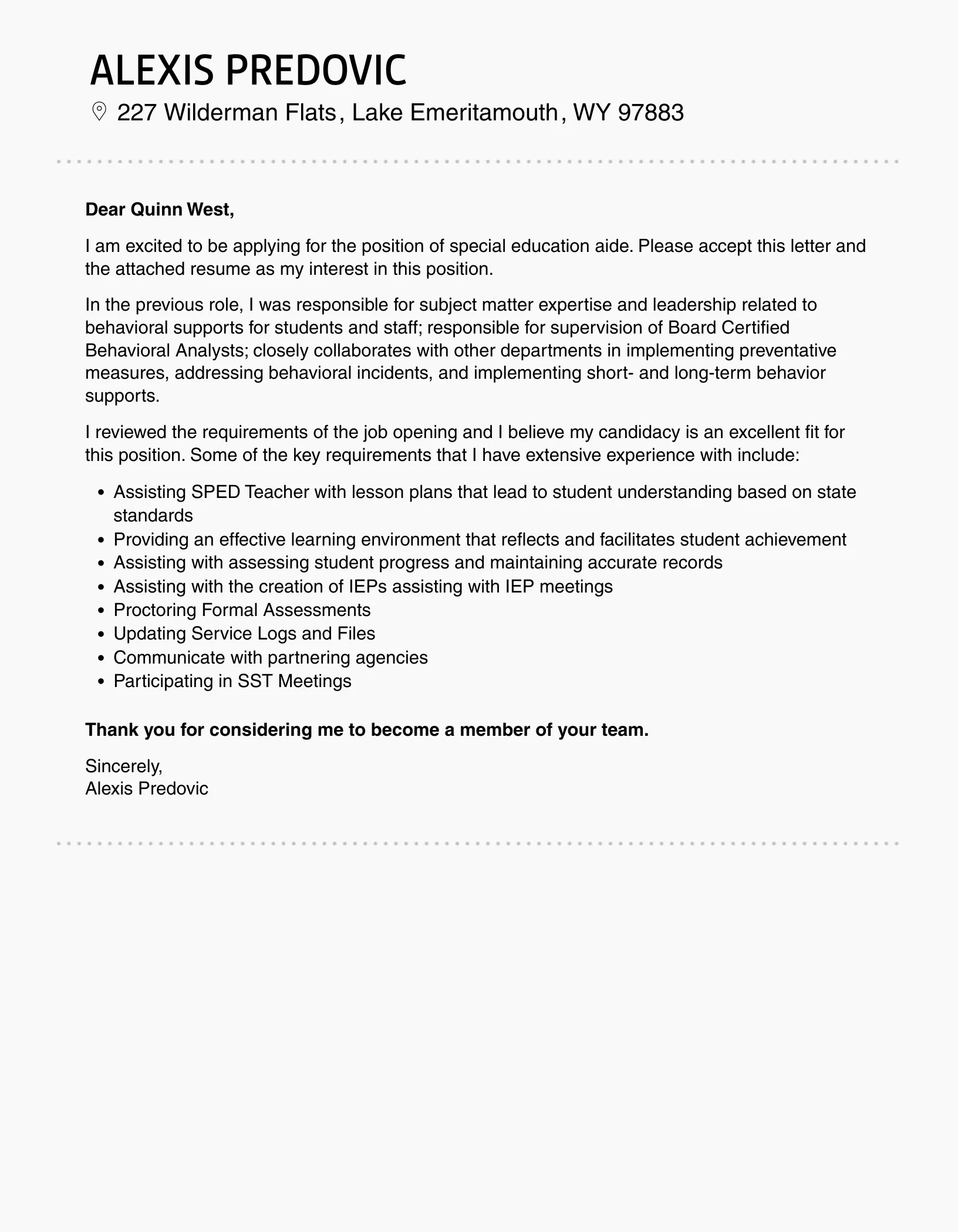 41729 cover letter formatting
