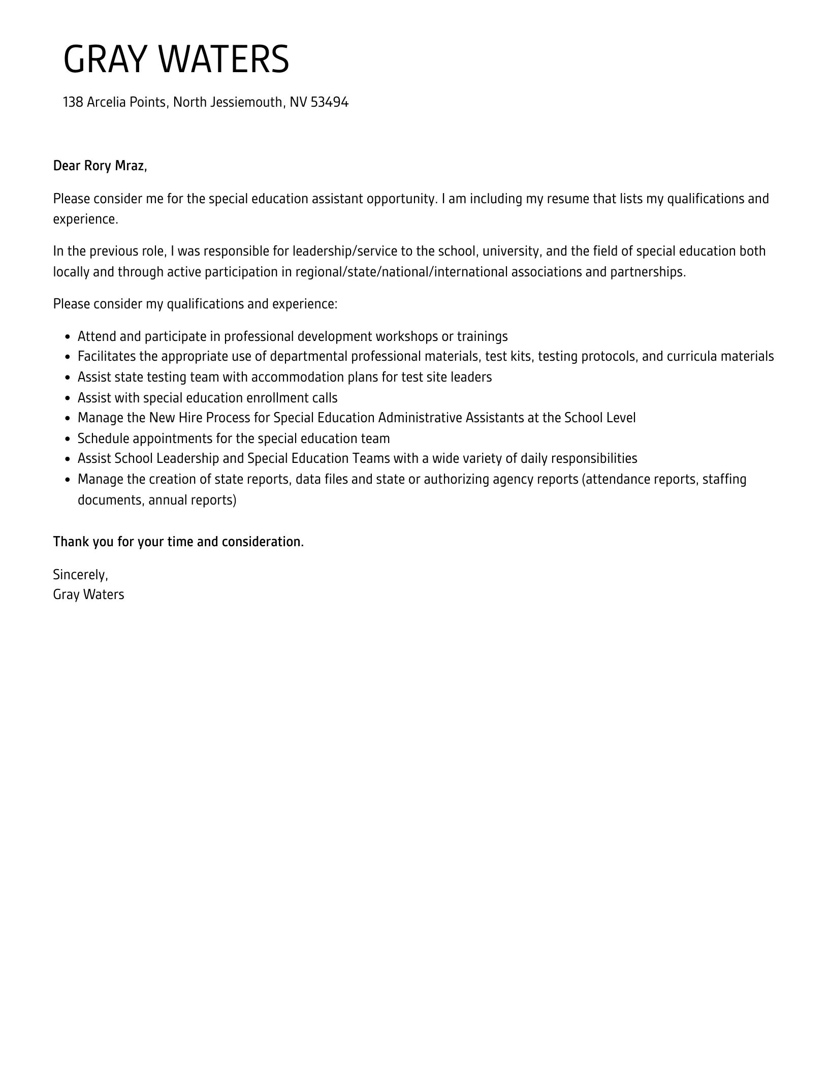 41729 cover letter special education aide