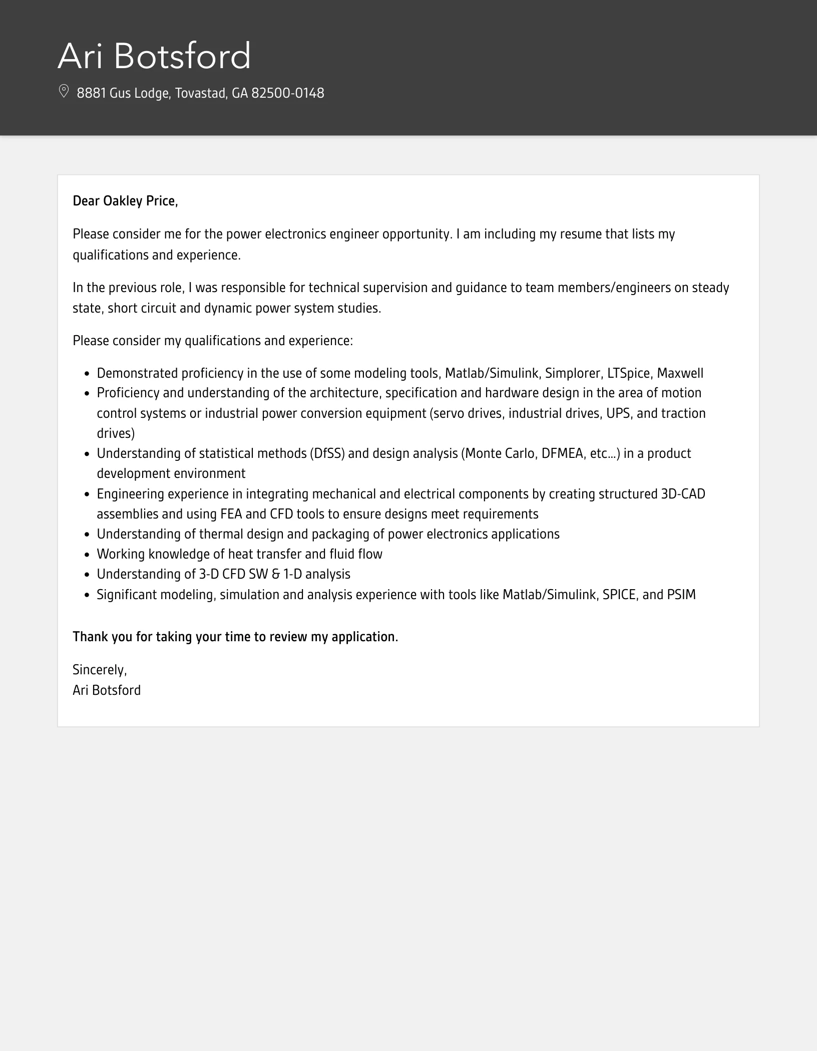 41737 cover letter formatting
