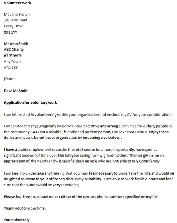 41738 volunteer cover letter skills