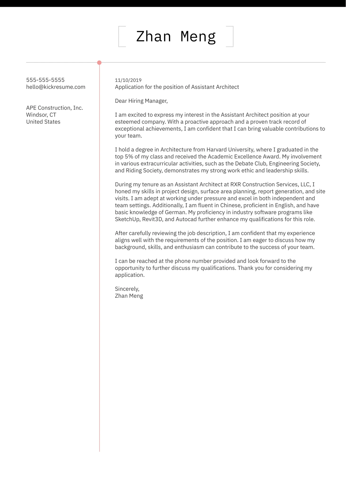 41744 architecture student cover letter action verbs
