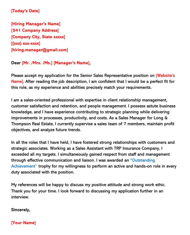 41751 cover letter formatting
