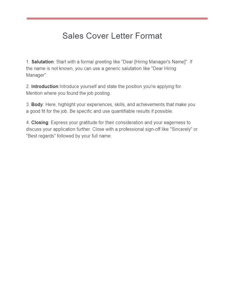 41751 sales target cover letter