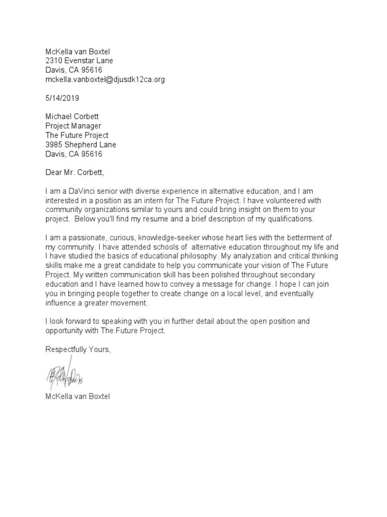 41760 cover letter elements