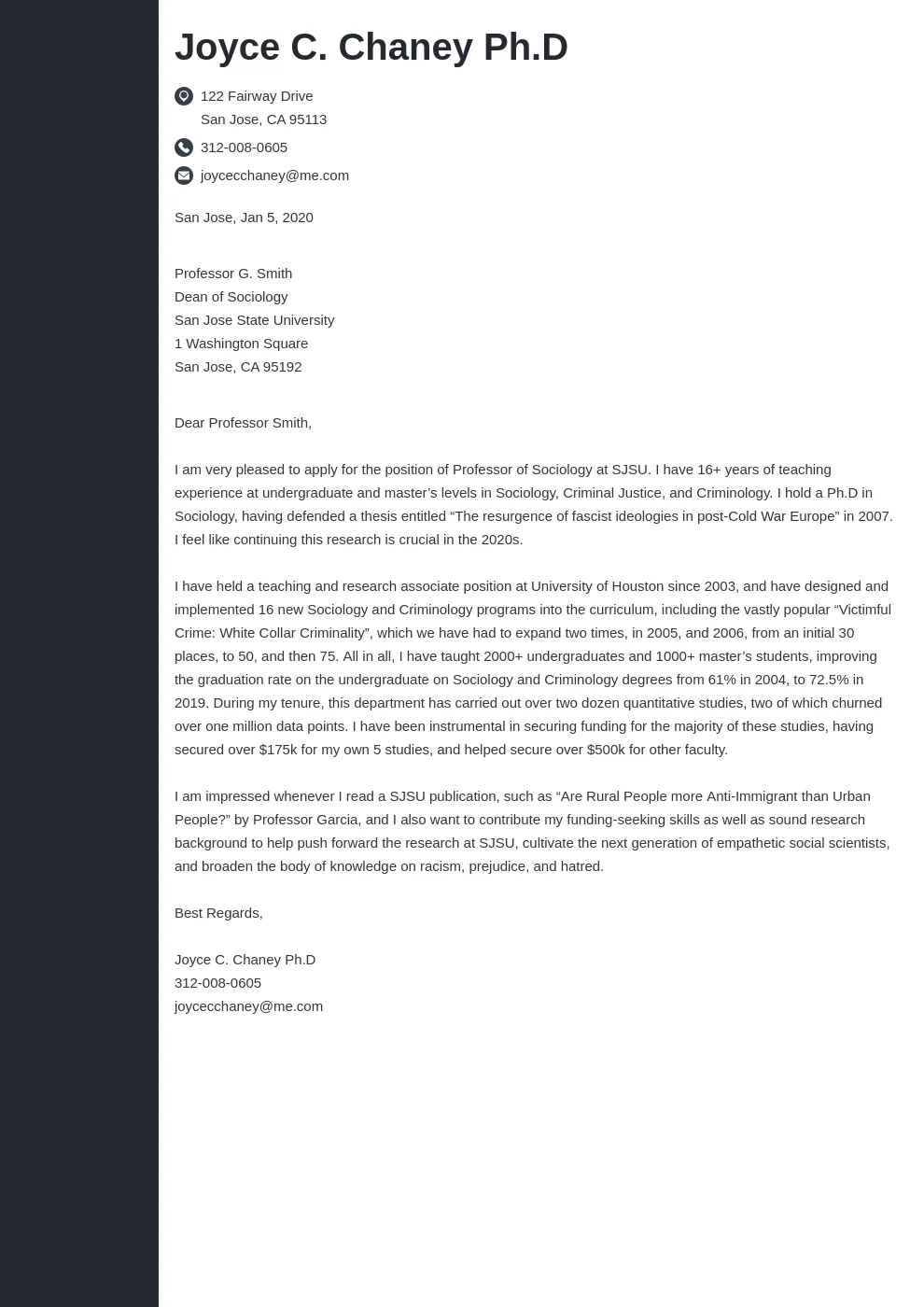 41793 academic cover letter structure
