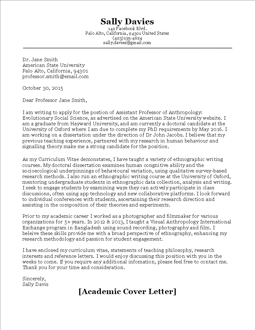 41793 formatting cover letter