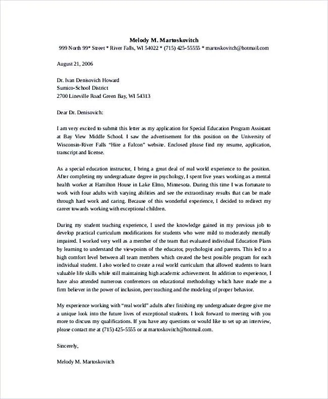 41797 cover letter structure