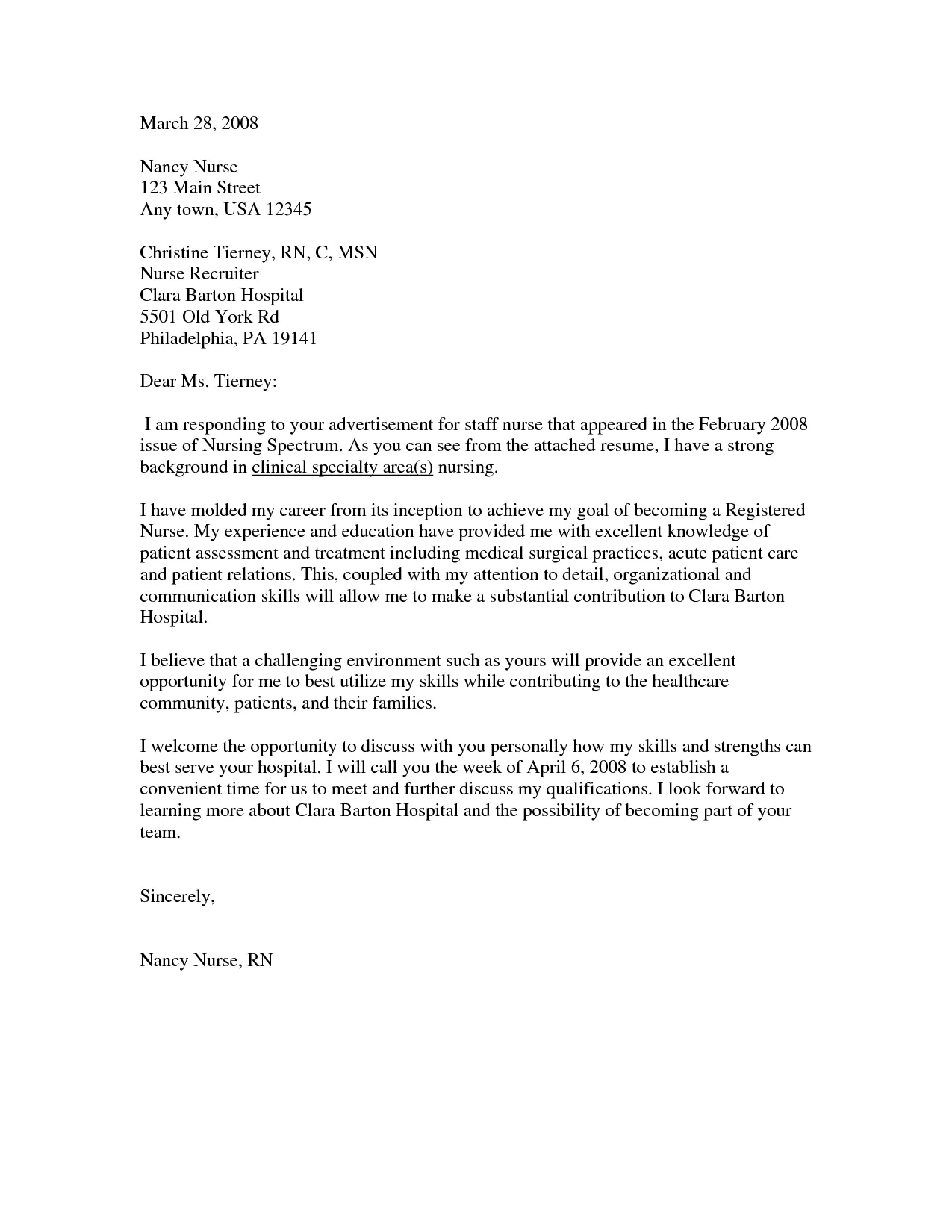 41801 cover letter formatting