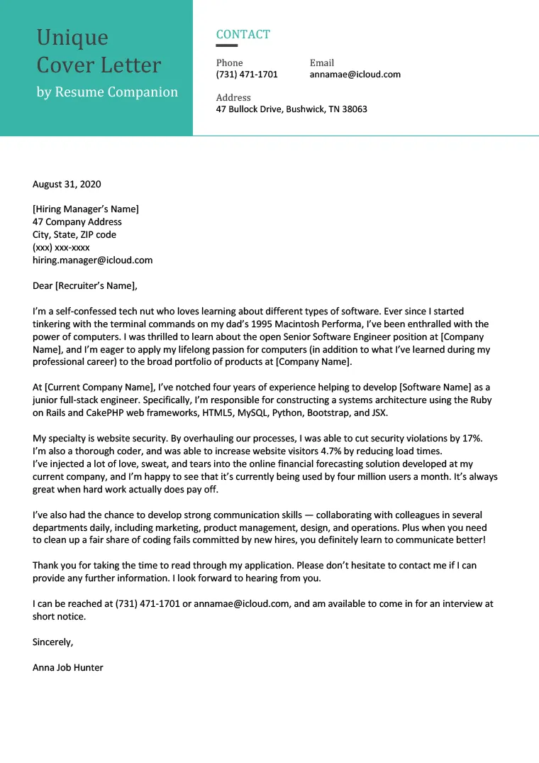 41810 cover letter salutation