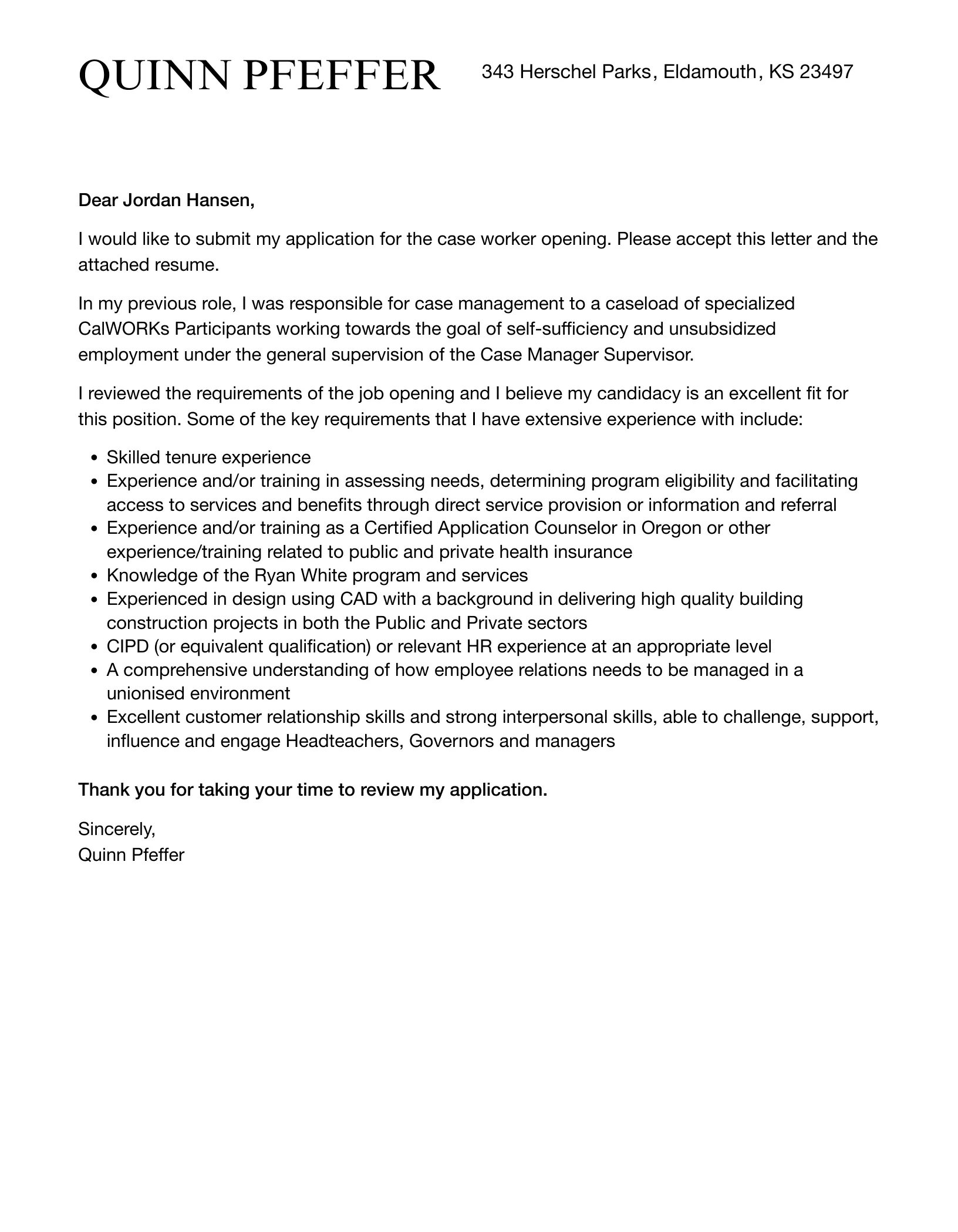 41817 tailoring cover letter