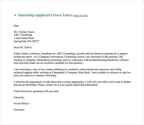 41818 email cover letter formatting