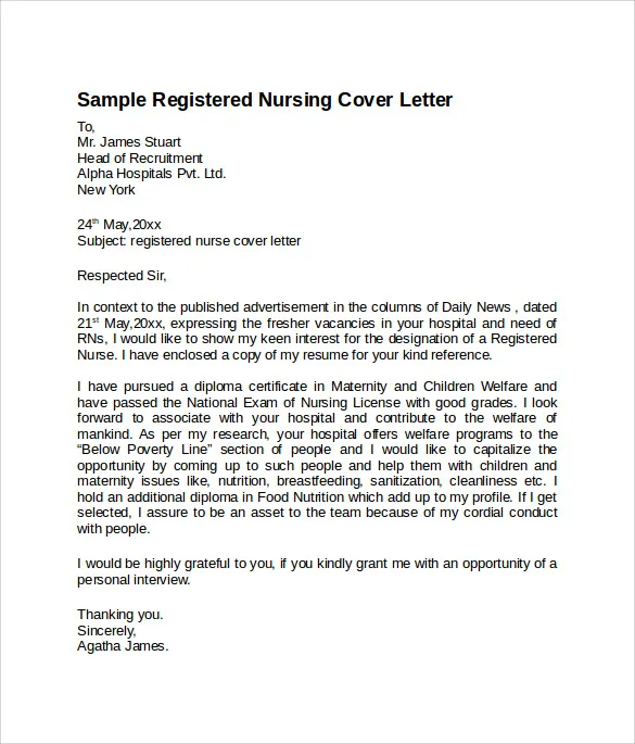 41824 nursing cover letter travel