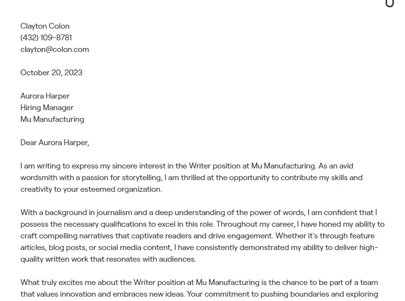 41836 compelling opening writer