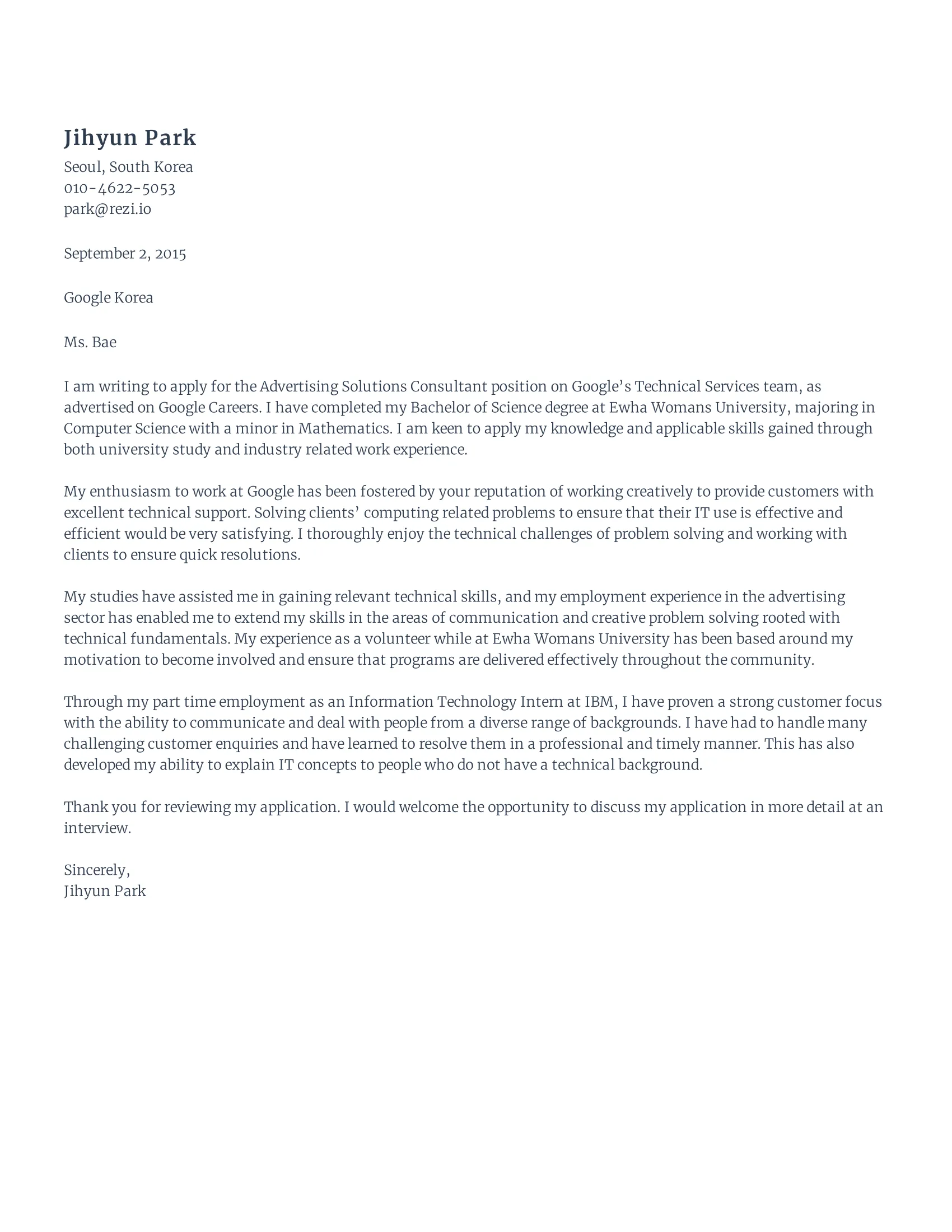 41840 when to use cover letter
