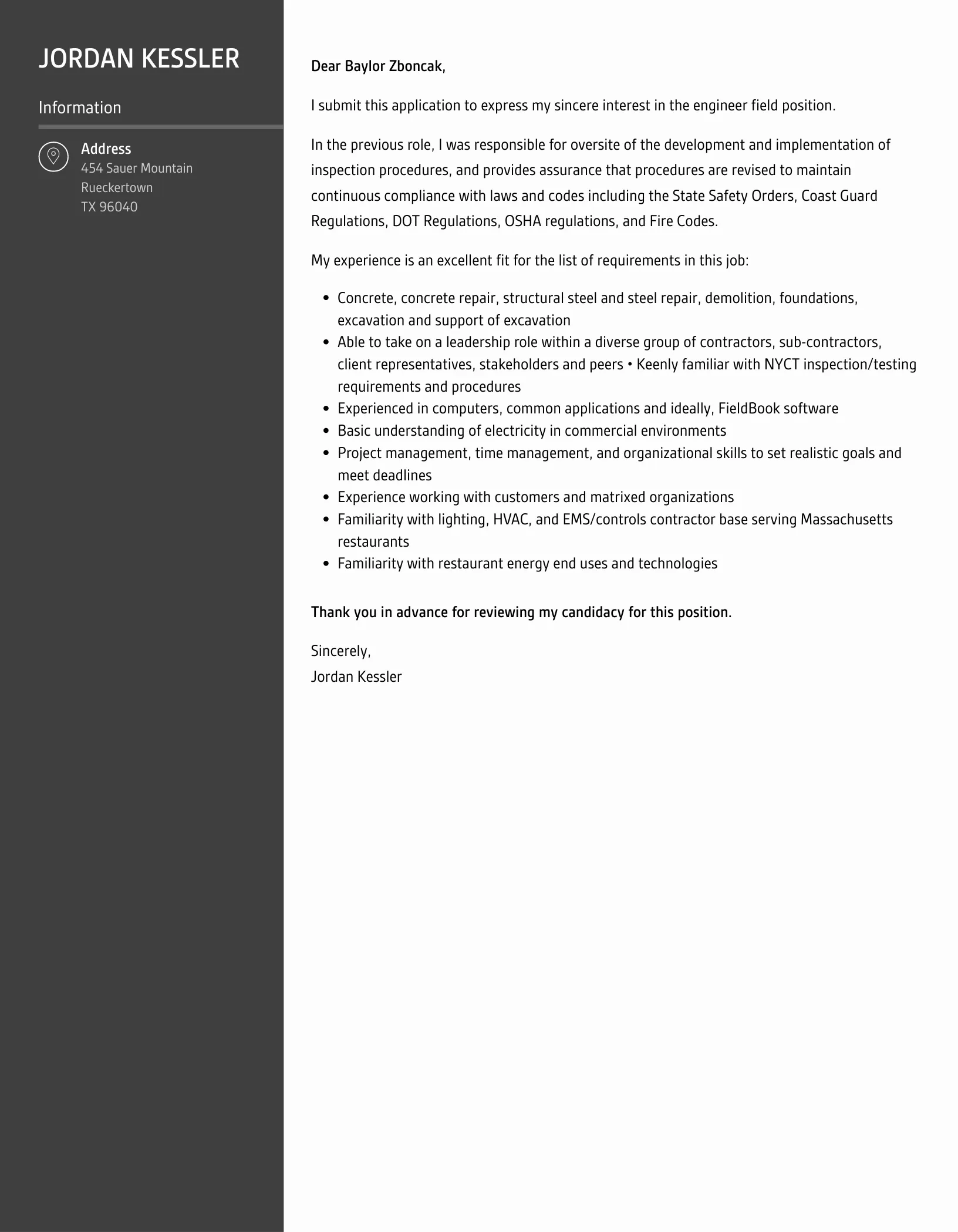 41846 project experience engineer