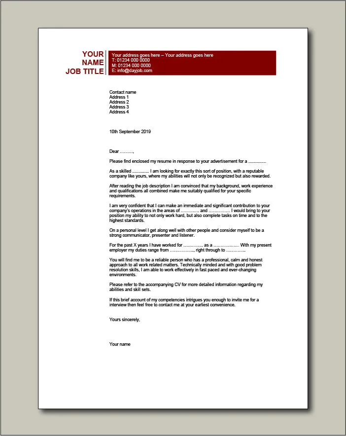 41847 cover letter reference section
