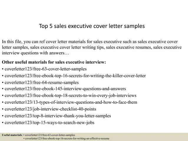 41848 sales executive cover letter achievements