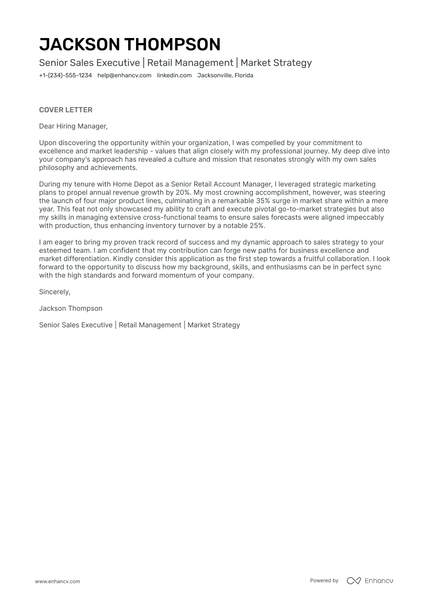 41848 sales executive cover letter skills