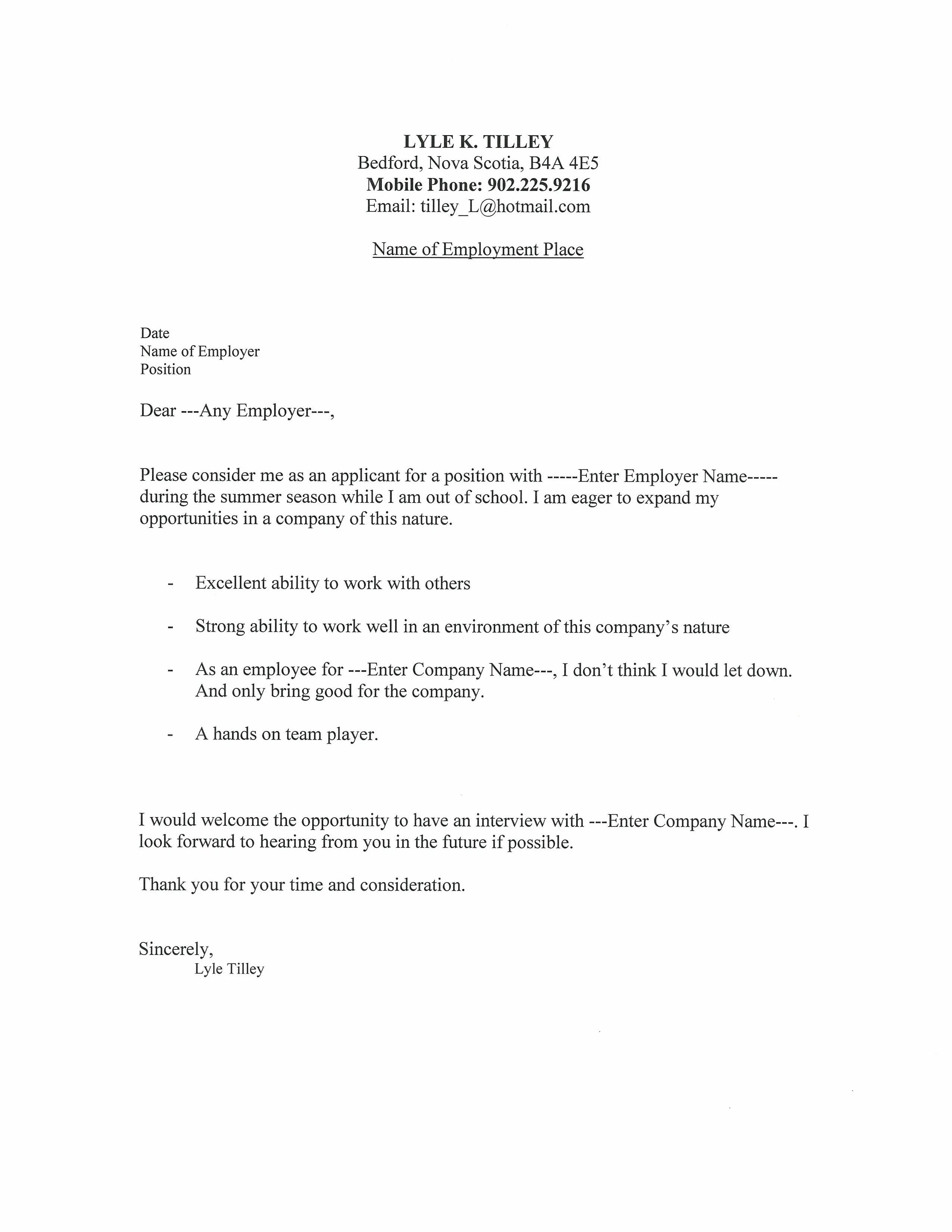 41850 cover letter customization
