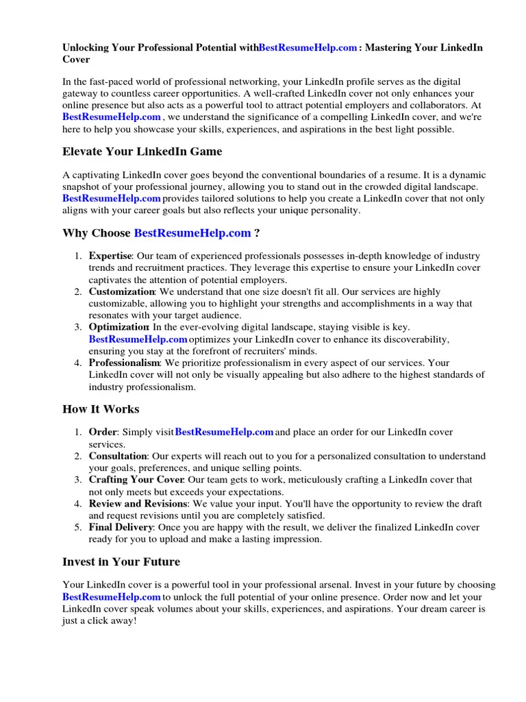 41857 linkedin cover letter importance
