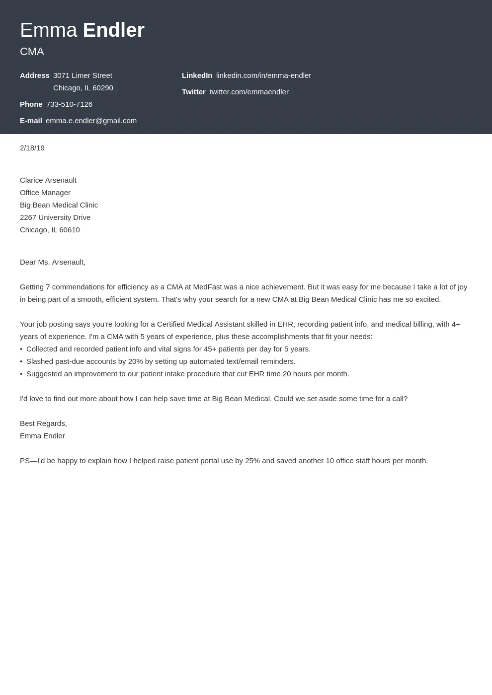 41860 cover letter formatting