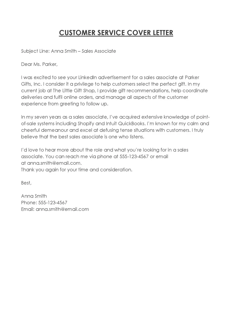 41865 customer care cover letter 4