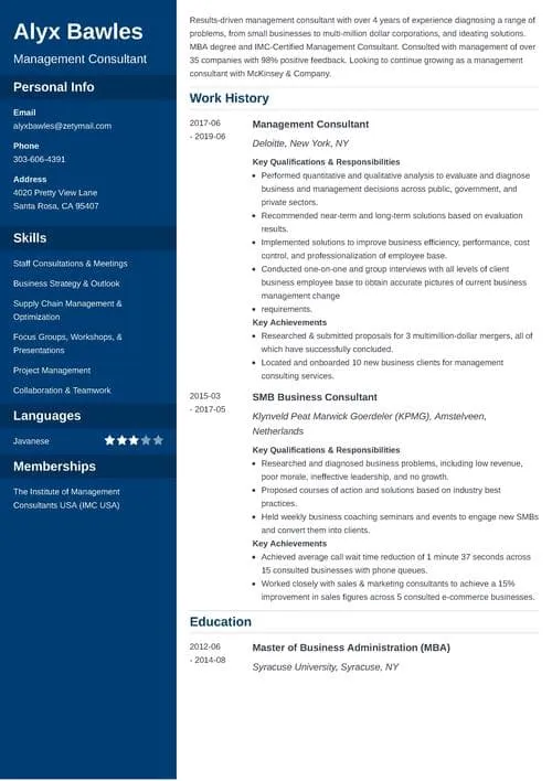 41881 relevant experience consulting