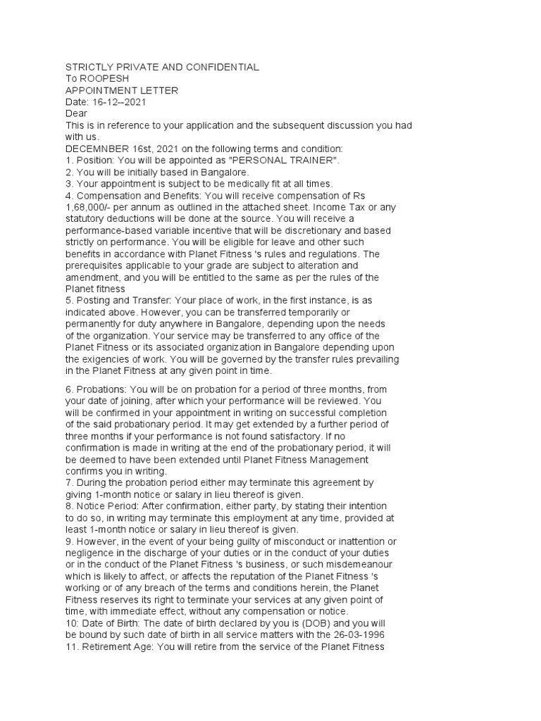 41882 planet fitness cover letter header