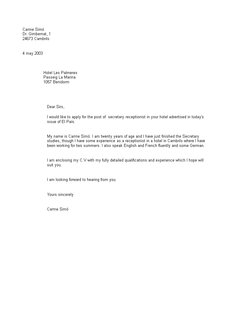 41883 secretary cover letter example1