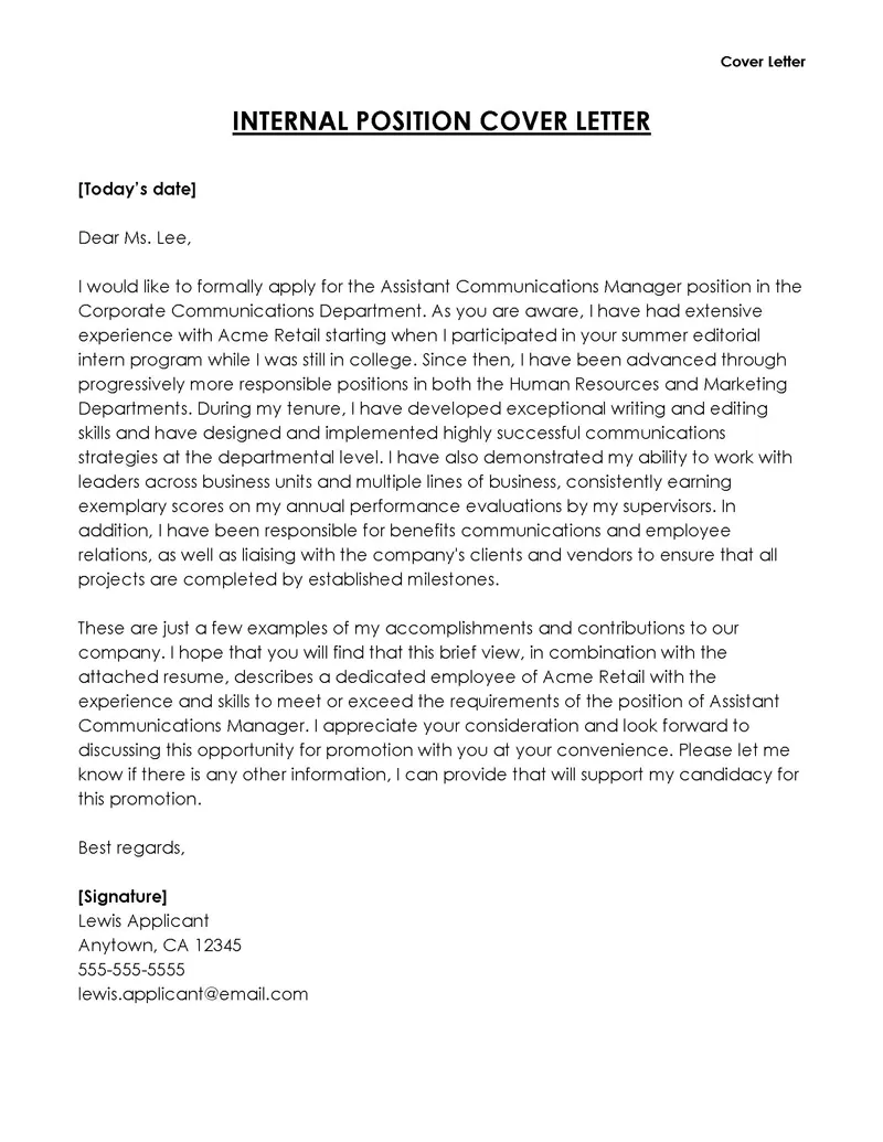41888 cover letter structure