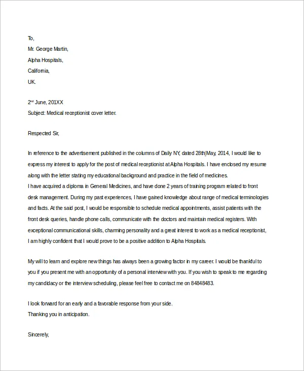 41891 formatting cover letter