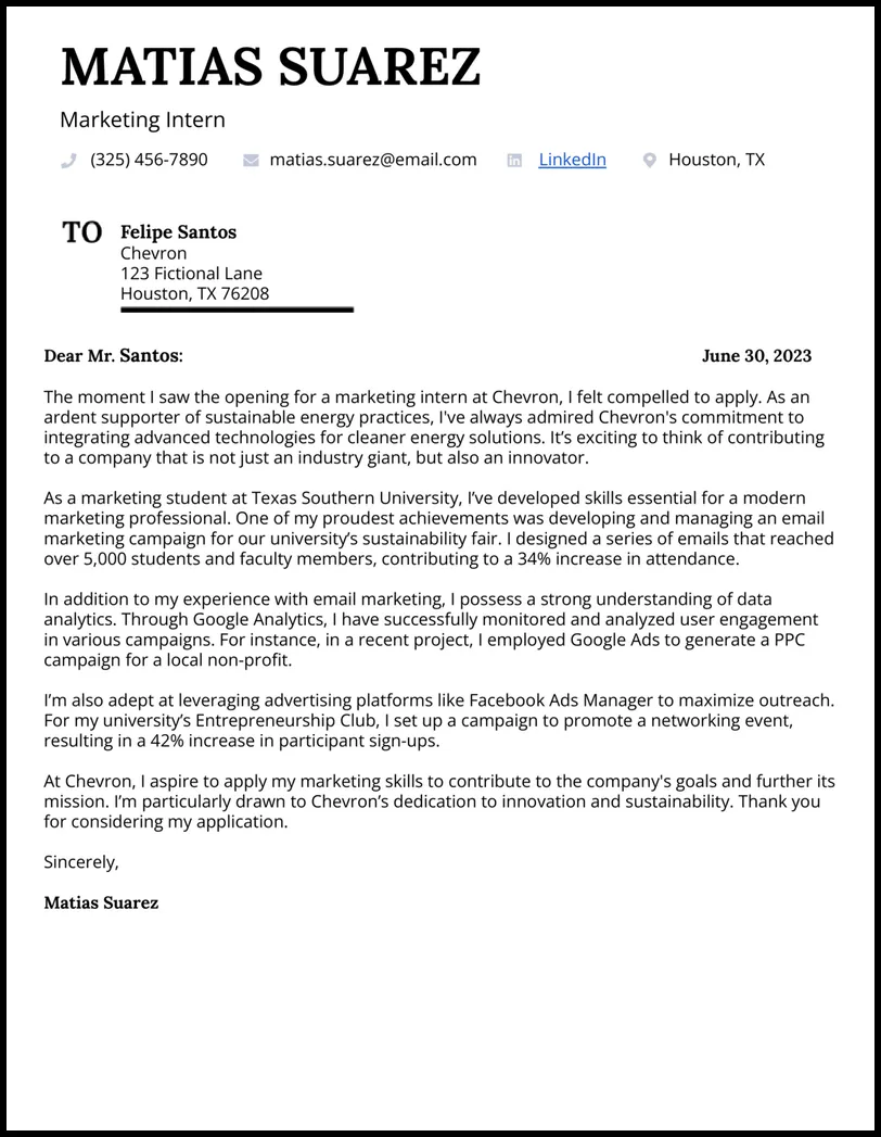 41897 formatting cover letter