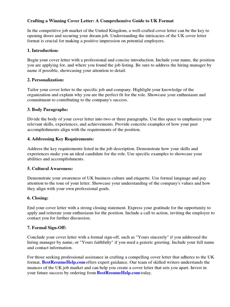 41898 uk cover letter template formatting