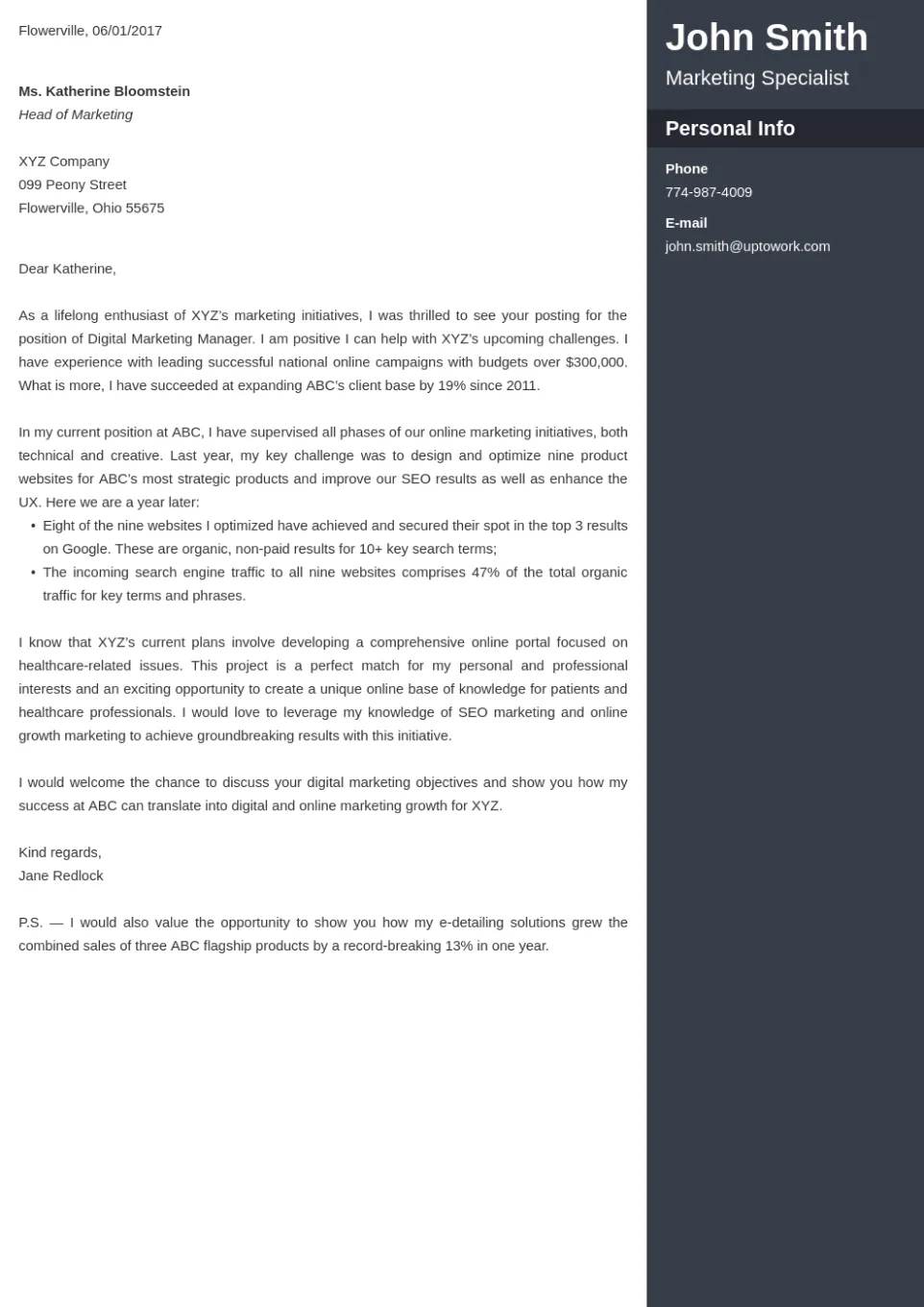 41898 uk cover letter template opening