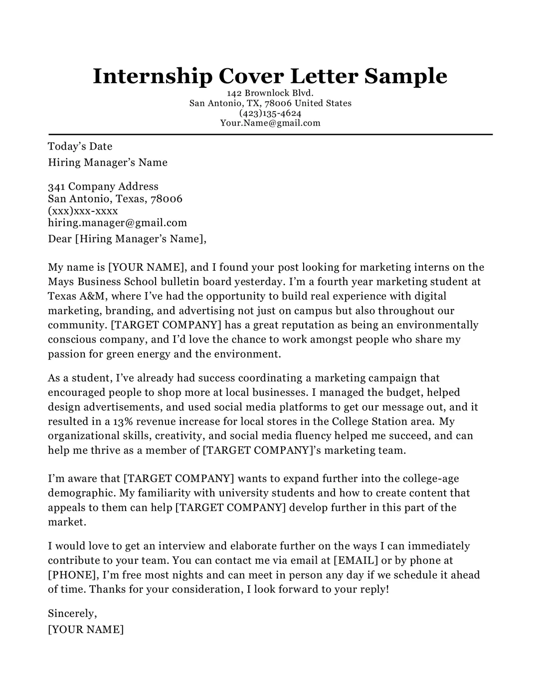 41903 part time job cover letter