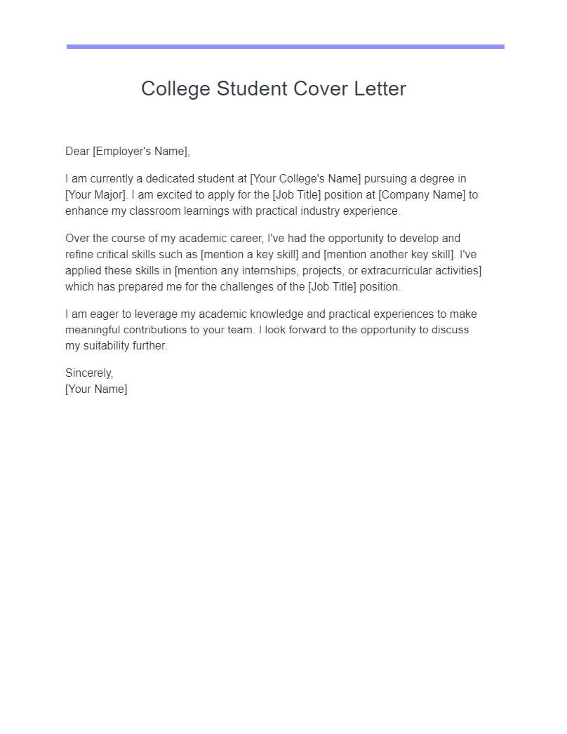 41903 student cover letter writing