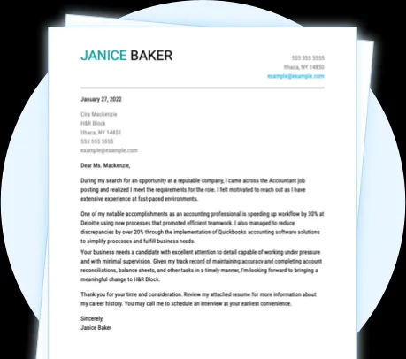 41905 cover letter font size