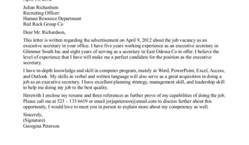 41916 school secretary cover letter