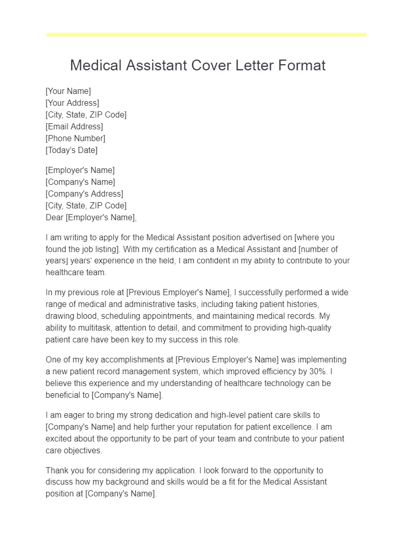 41920 medical assistant cover letter