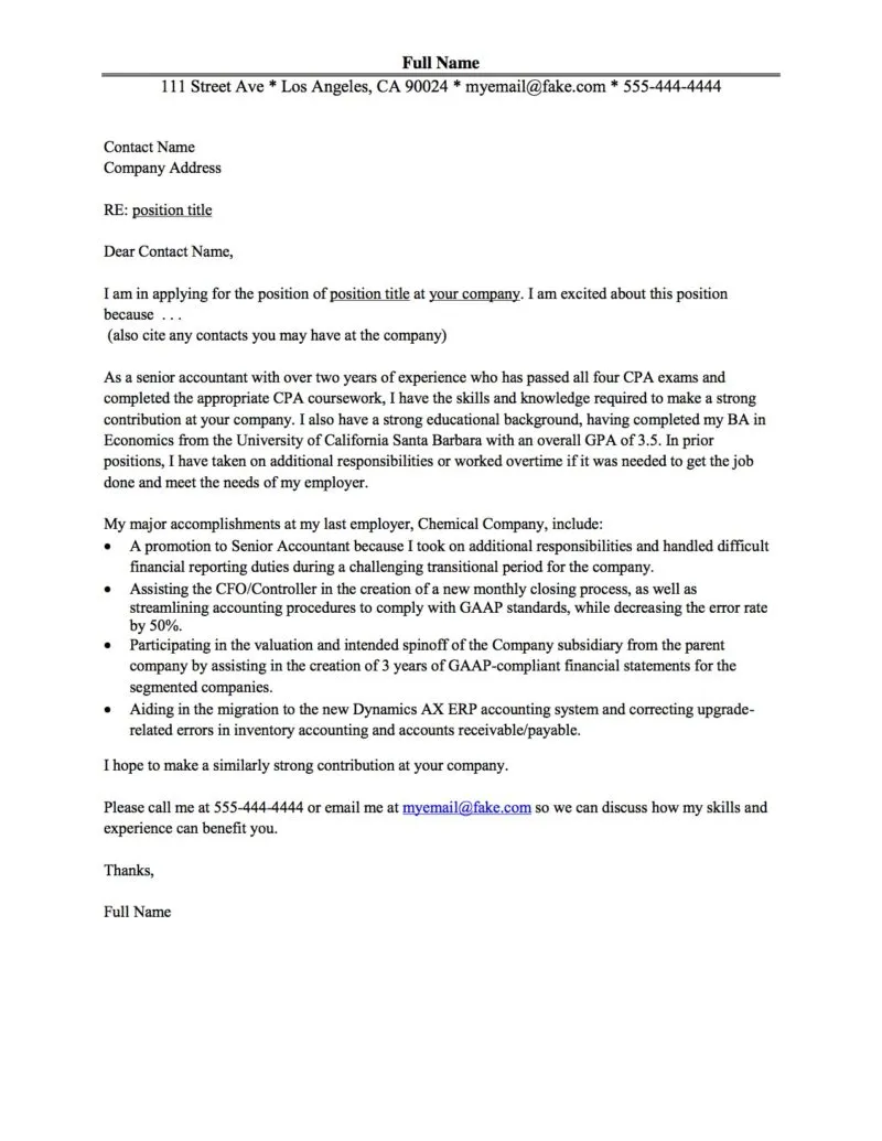 41922 cover letter formatting