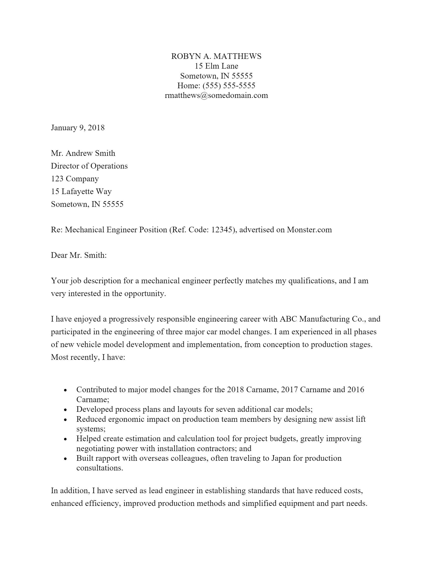 41934 cover letter structure