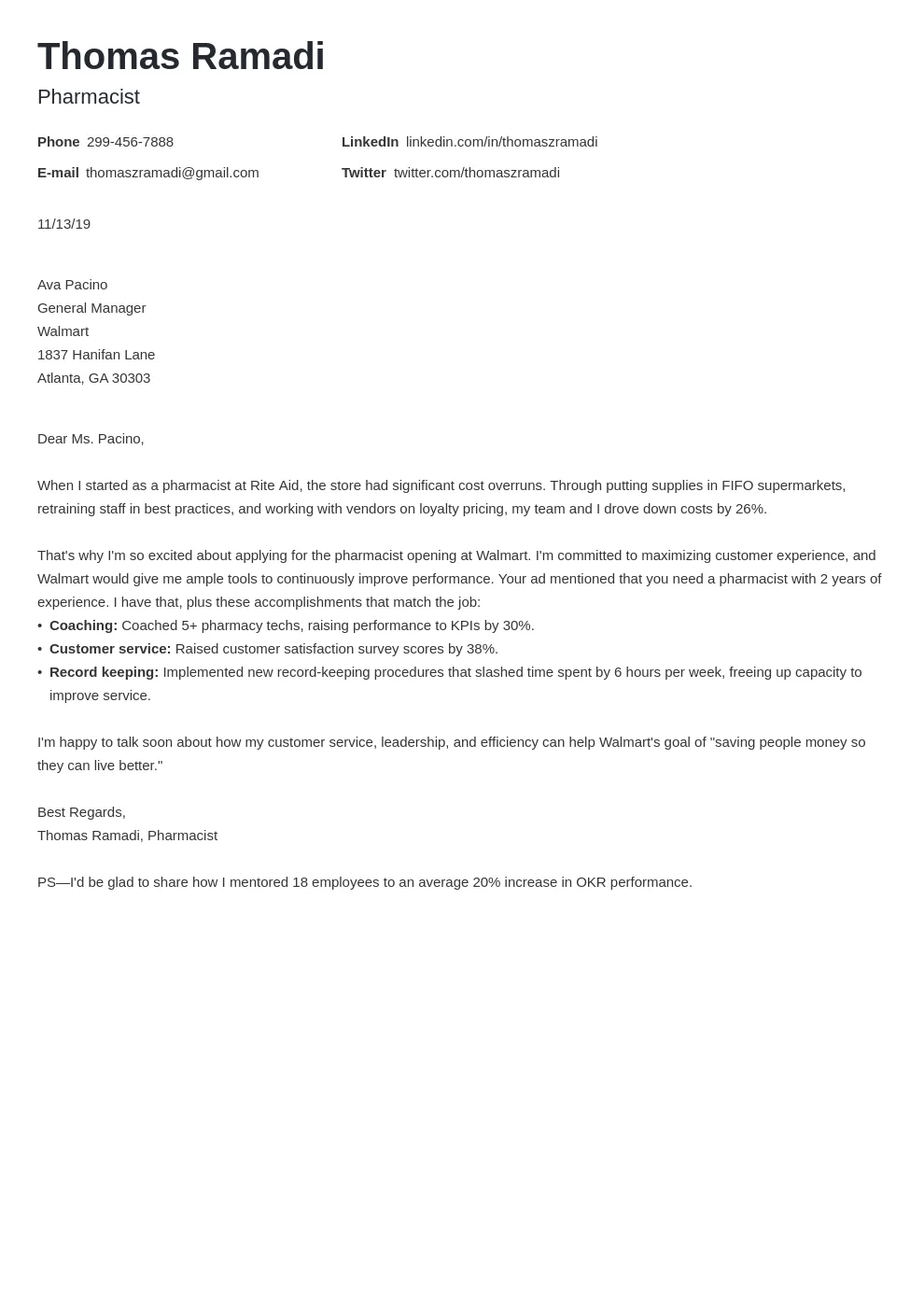 41939 pharmacist cv key elements