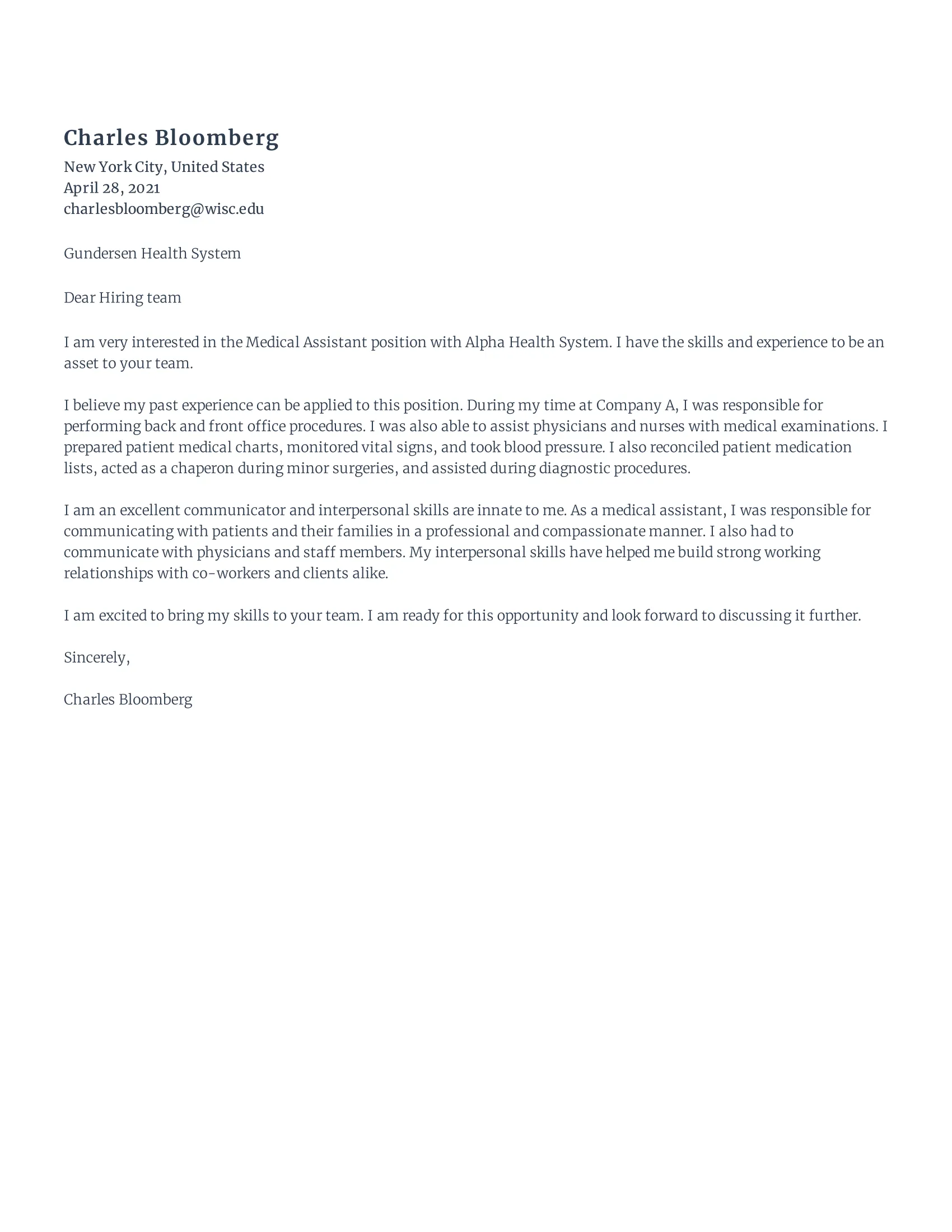 41941 cover letter formatting